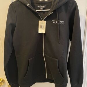 Guess Black Hoodie with Rhinestone Logo